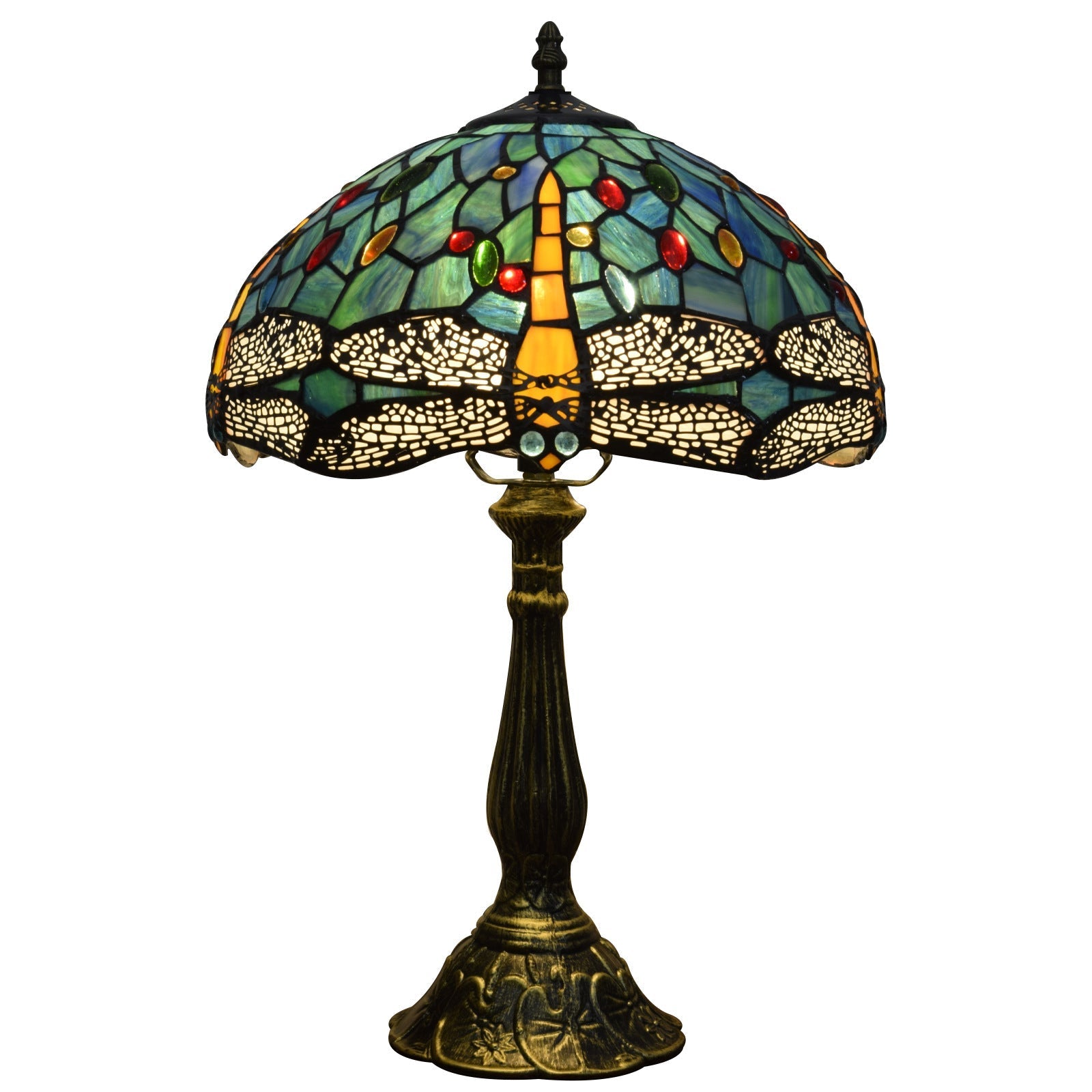 Dragonfly Stained Glass Study Table Lamp