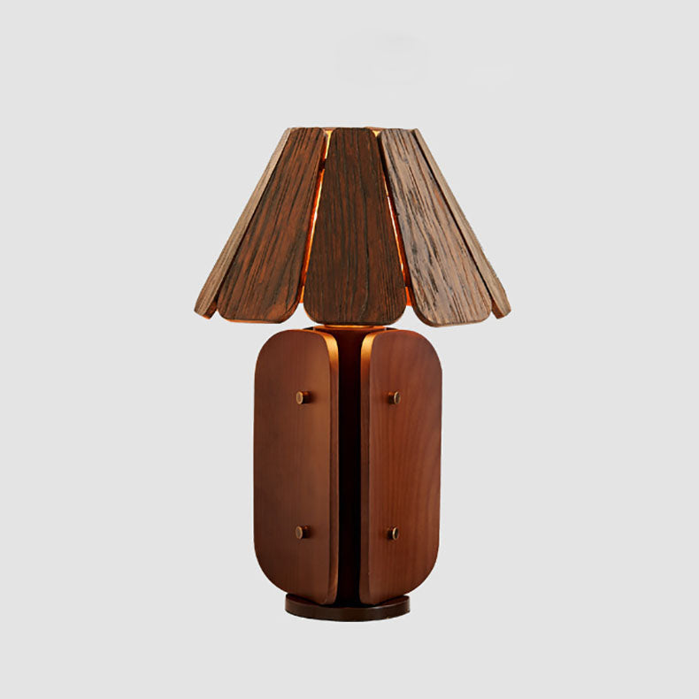 Rectangular Cone Brass Solid Table Lamp