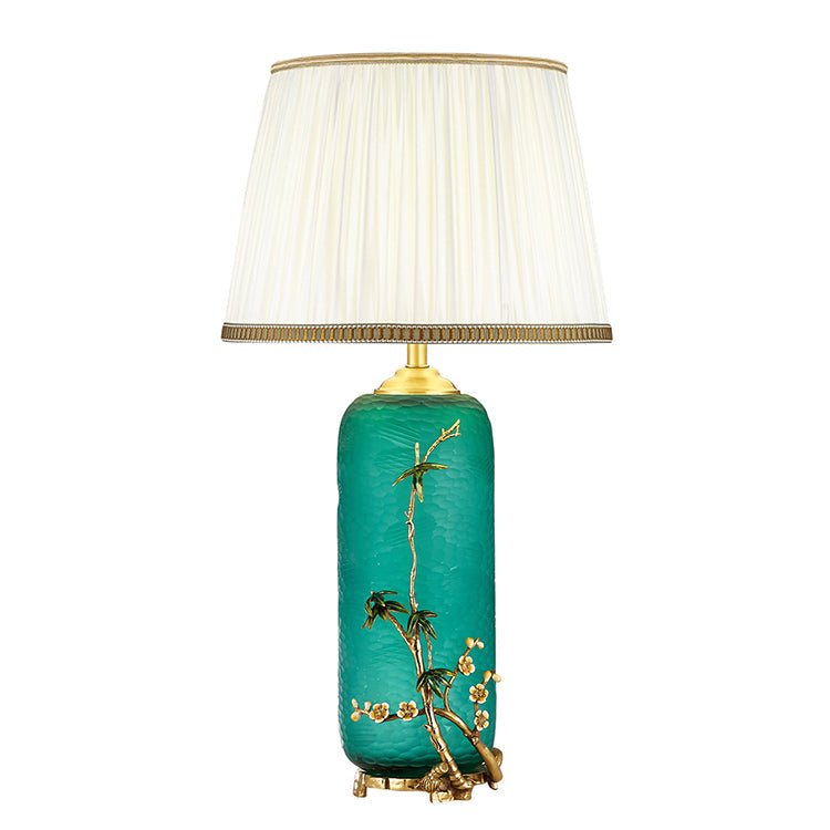 Bottle Glass Copper Fabric Table Lamp