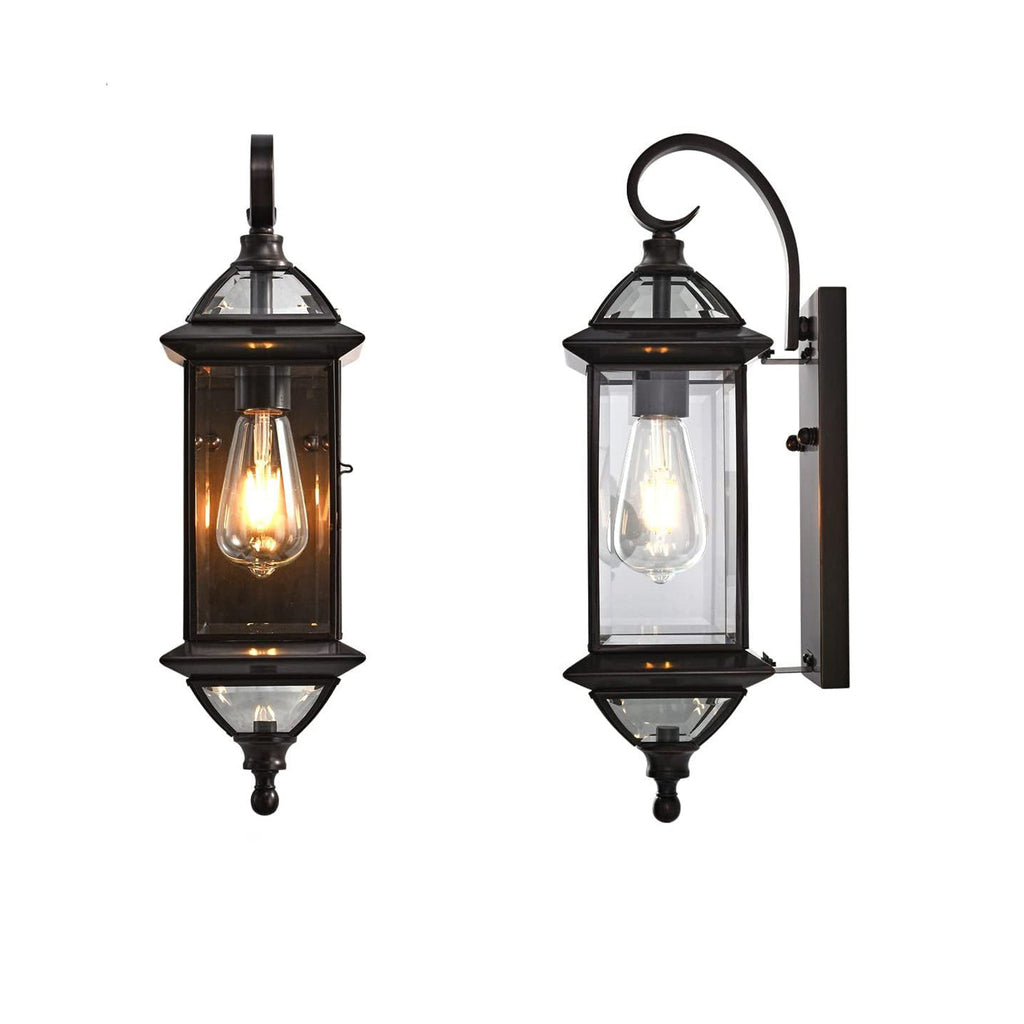 Copper Glass Lantern Patio Outdoor Light