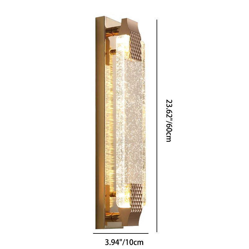 Rectangular Glass Stainless Steel Wall Lamp