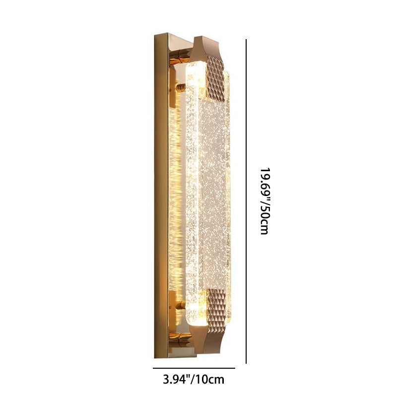 Rectangular Glass Stainless Steel Wall Lamp