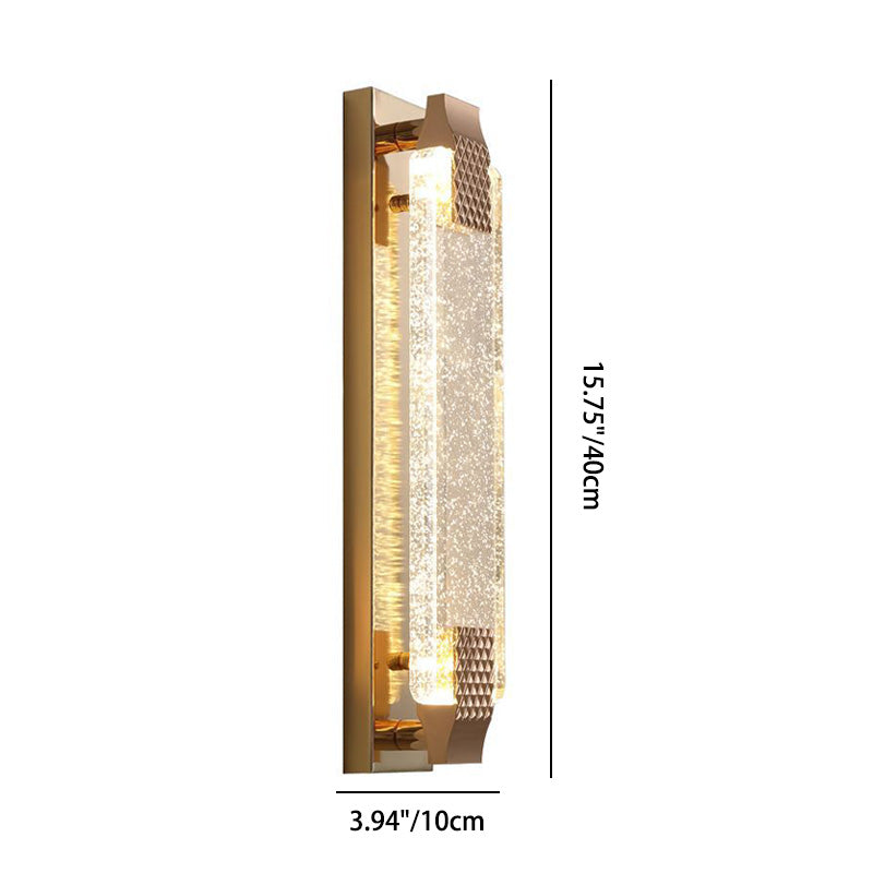 Rectangular Glass Stainless Steel Wall Lamp