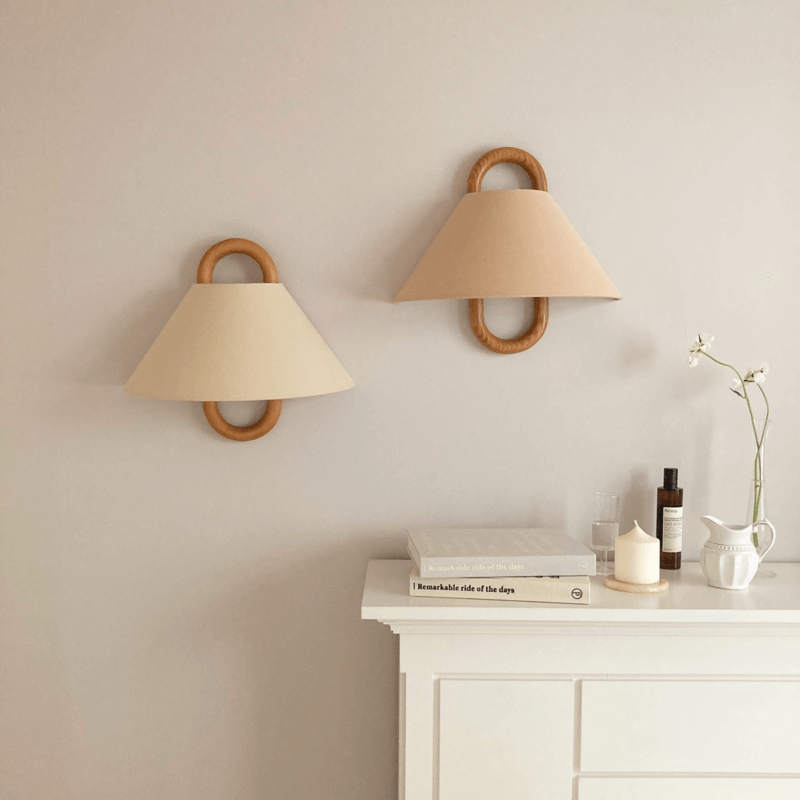 Original Solid Wood Pleated Wall Lamp