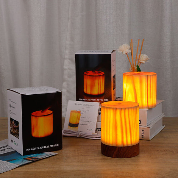Wood Touch Night Table Lamp