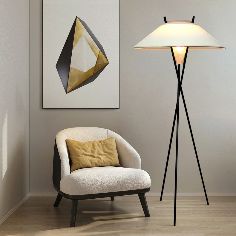 Contemporary Simplicity Semi-tapered Fabric Floor Lamp