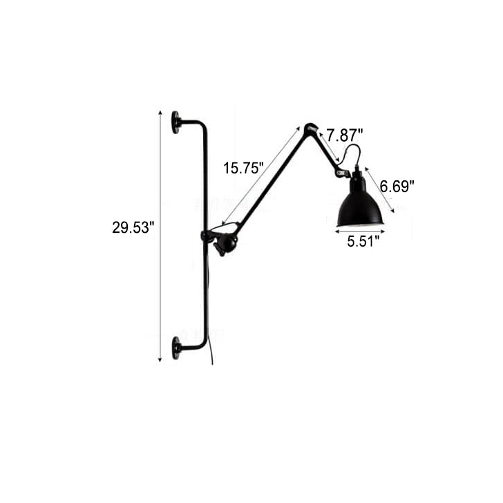 Iron Long Pole Swing Wall Lamp