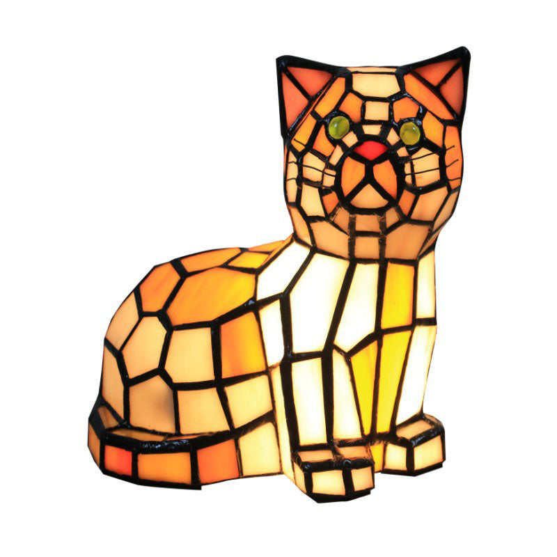 Stained Glass Cat Bedroom Table Lamp