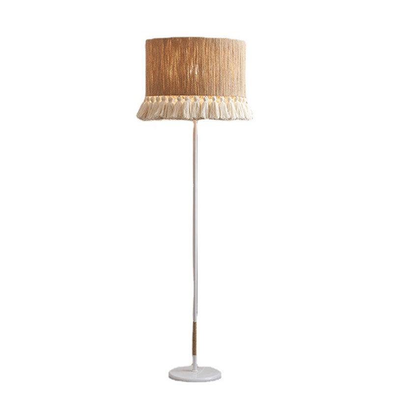 Hemp Rope Weaving Cylinder Floor Lamp
