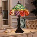 Roses Stained Glass Cone Table Lamp