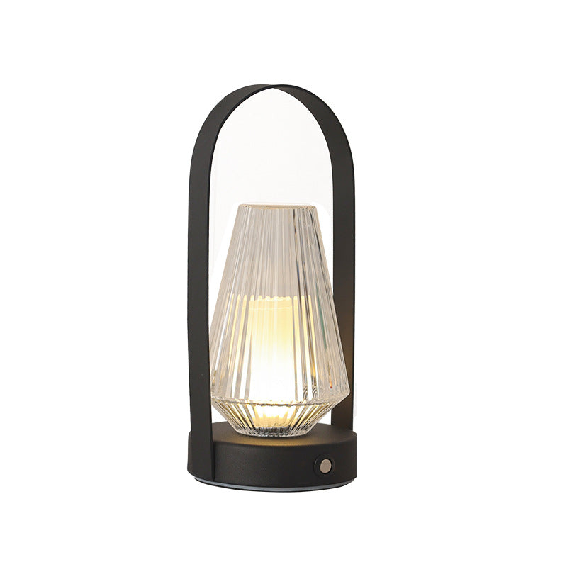 Iron Acrylic Elliptical Conic Table Lamp