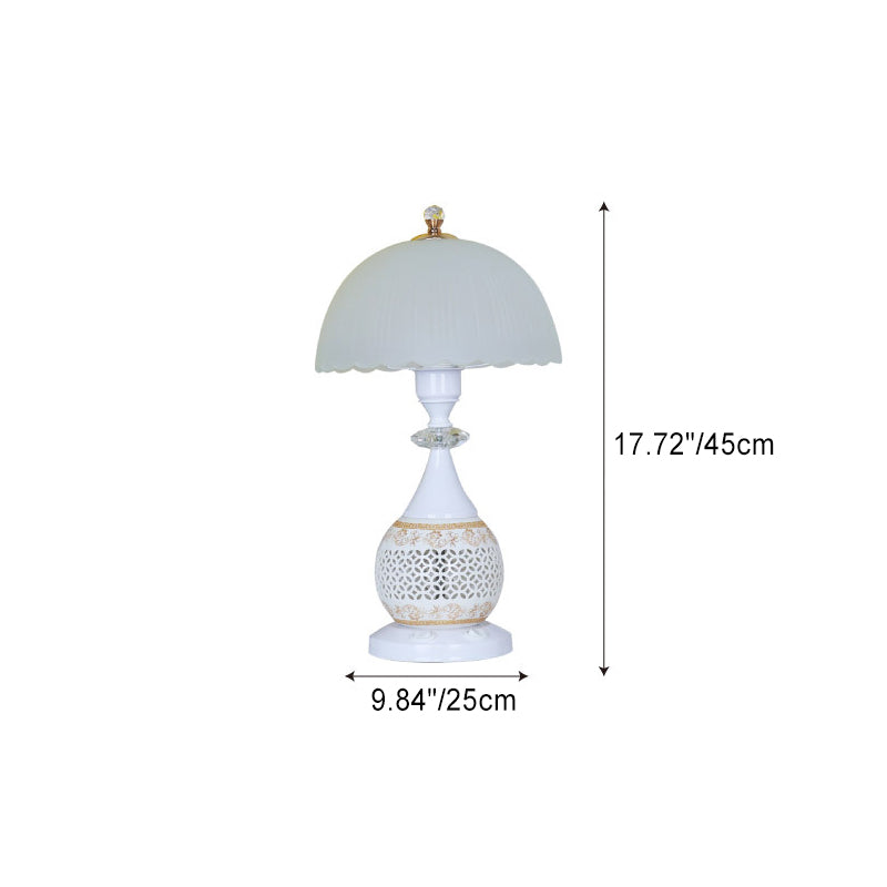 Flower Umbrella Glass Ceramic Table Lamp