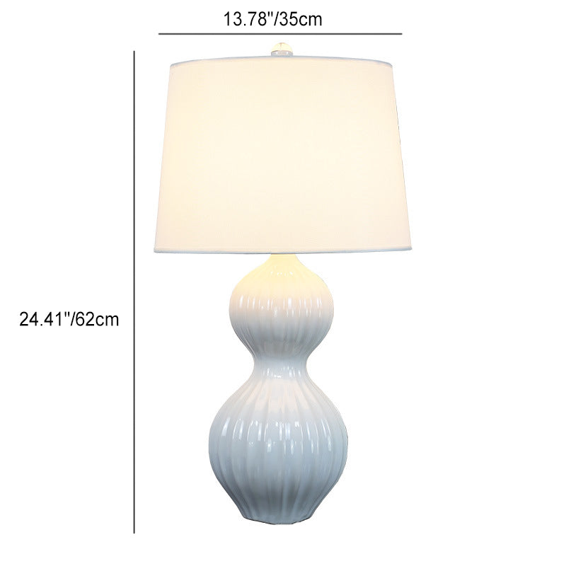 Cylindrical Gourd Shaped Fabric Table Lamp