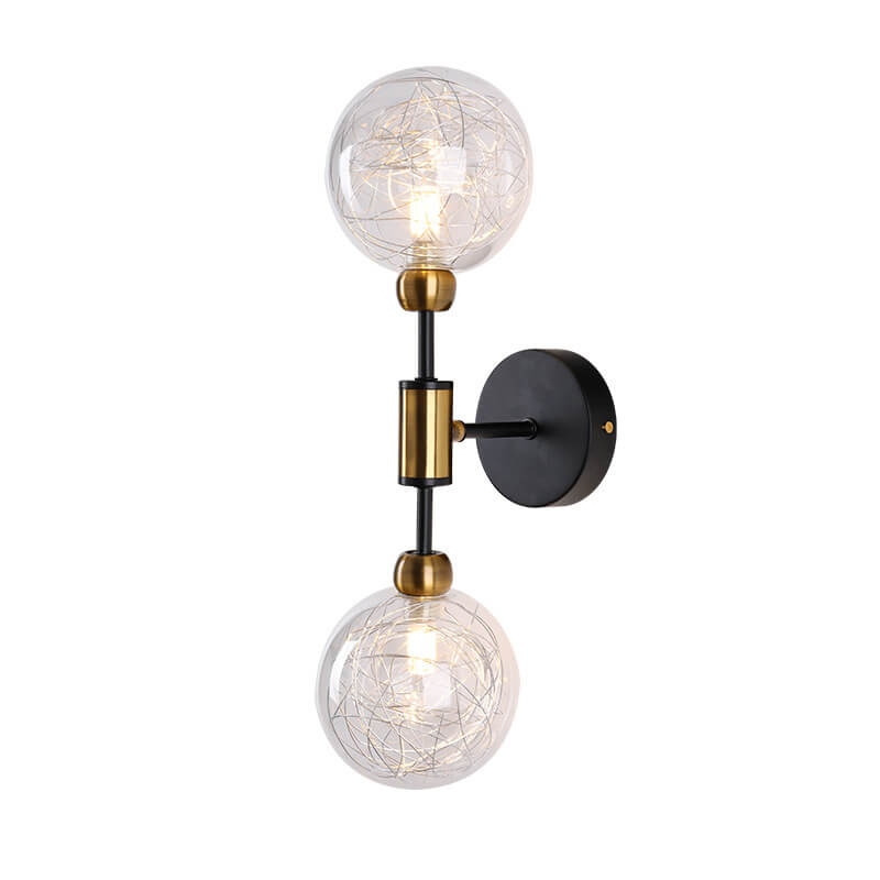 Iron Glass Ball 1/2 Wall Lamp