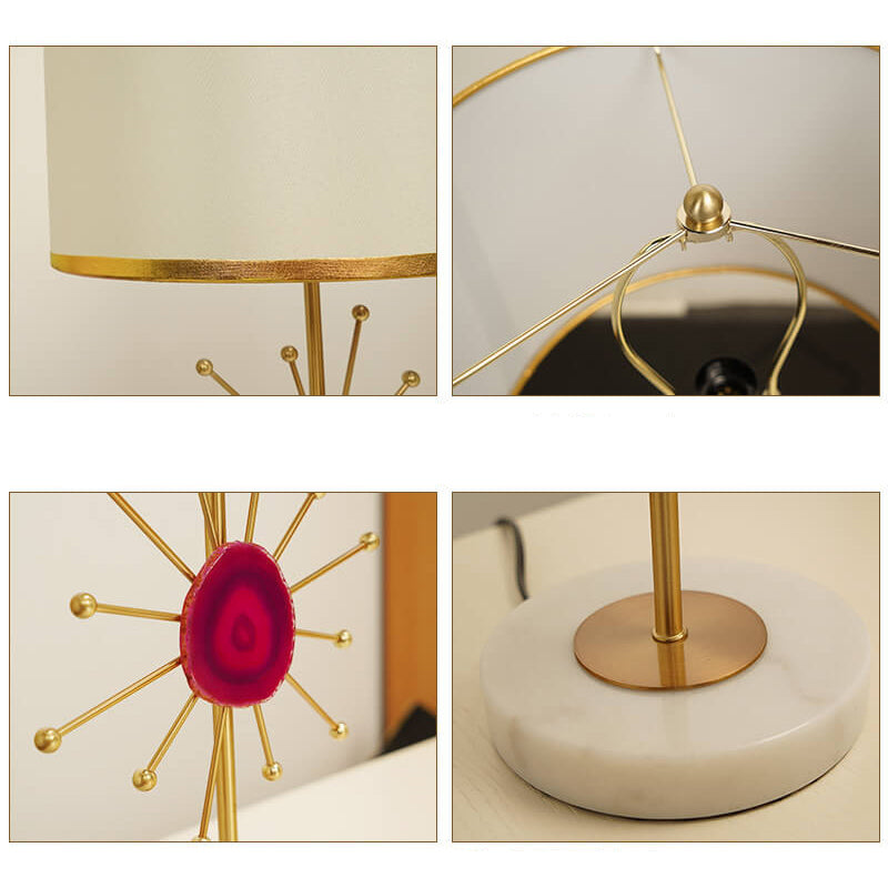Fabric Agate Table Lamp