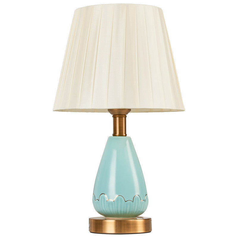 Fabric Cone Ceramic Table Lamp