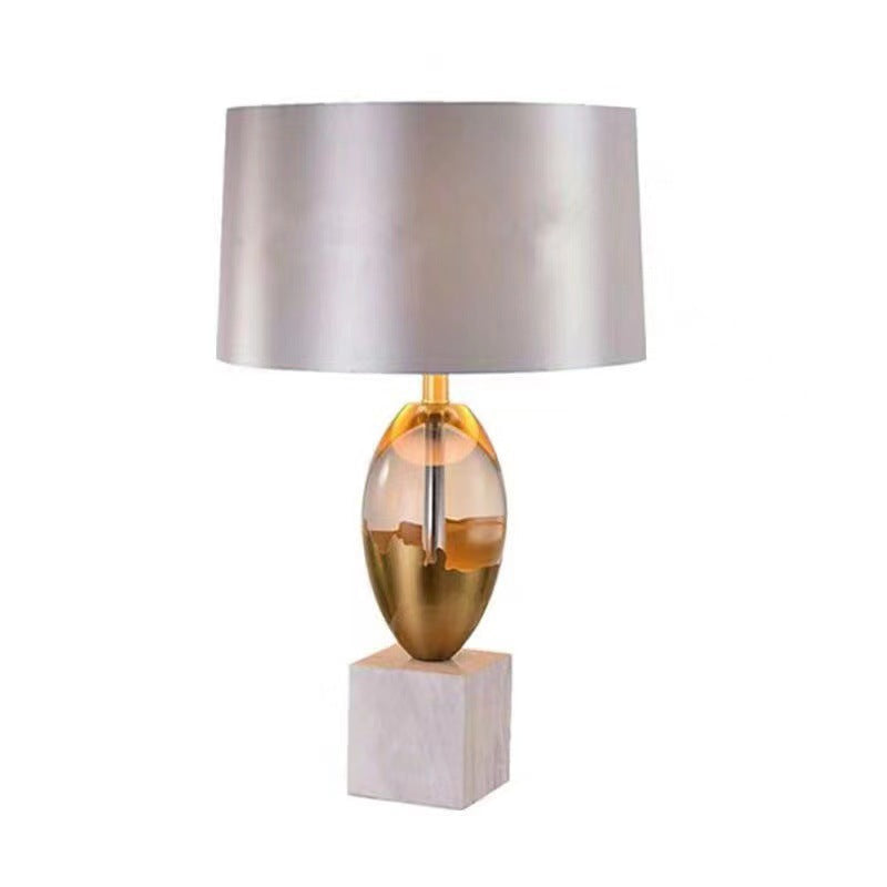 Fabric Crystal Marble Bedroom Table Lamp
