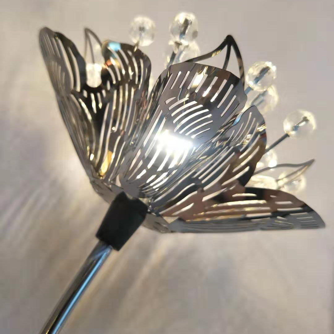 Iron Stainless Steel Crystal 3-Light Wall Lamp