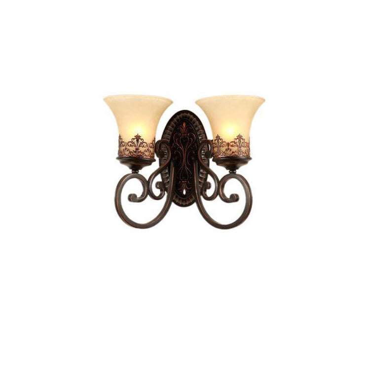Round Glass Iron 1/2 Wall Lamp