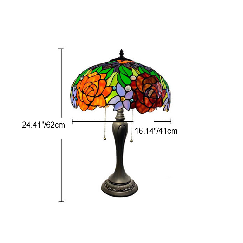 Umbrella Flower Dragonfly Alloy 2-Light Table Lamp