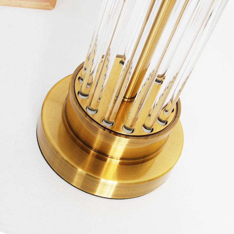Round Cylinder Metal Crystal Table Lamp
