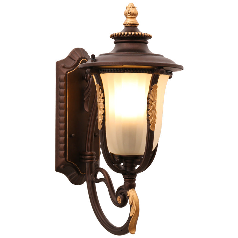 Coffee Gilded Aluminum Glass Outdoor Light