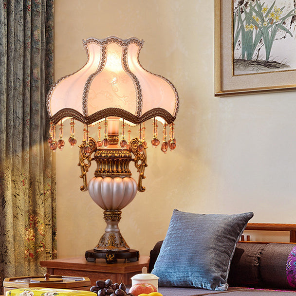 Vase Resin Fabric Bedroom Table Lamp
