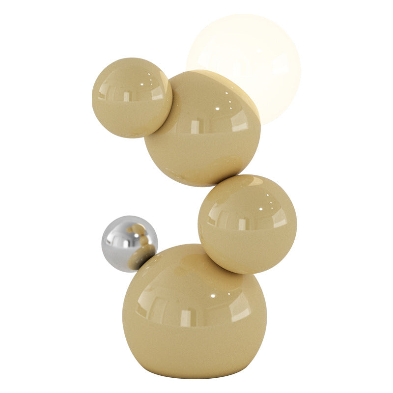 Cream Geometric Abstract Iron Table Lamp