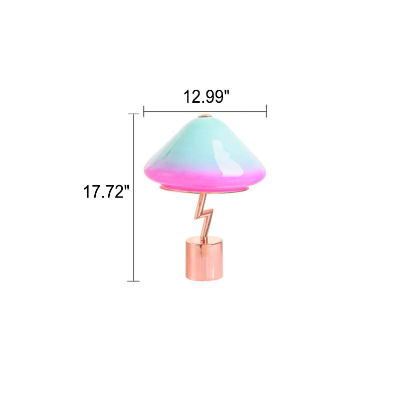 Colorful Mushroom Hardware Glass Table Lamp