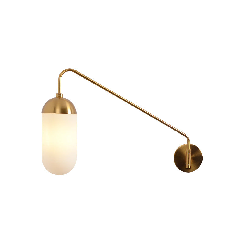 Glass Column Swing Arm Wall Lamp