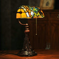 Dragonfly Rose Glass Table Lamp