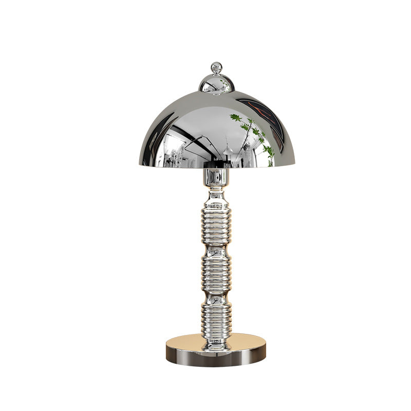 Iron Round Pleated Bedroom Table Lamp