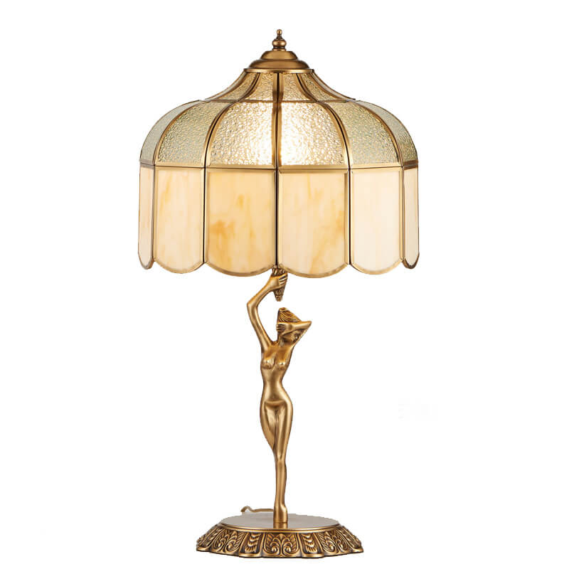 Copper Glass Angel Table Lamp