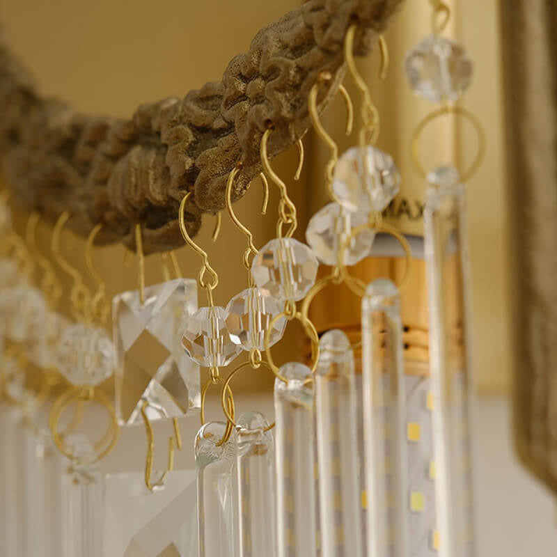 Brass Crystal Square Bow Wall Lamp