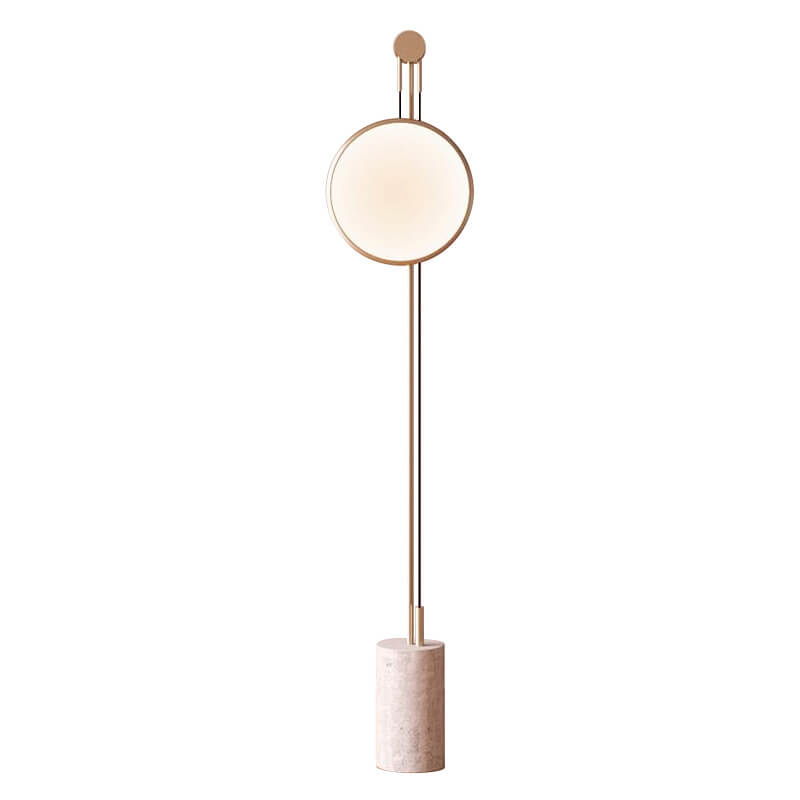 Round Iron Faux Marble Floor Lamp