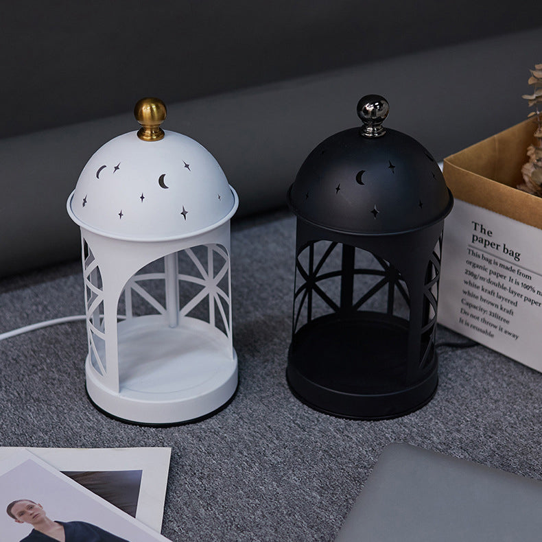 Hollowed Out Cylinder Metal Table Lamp