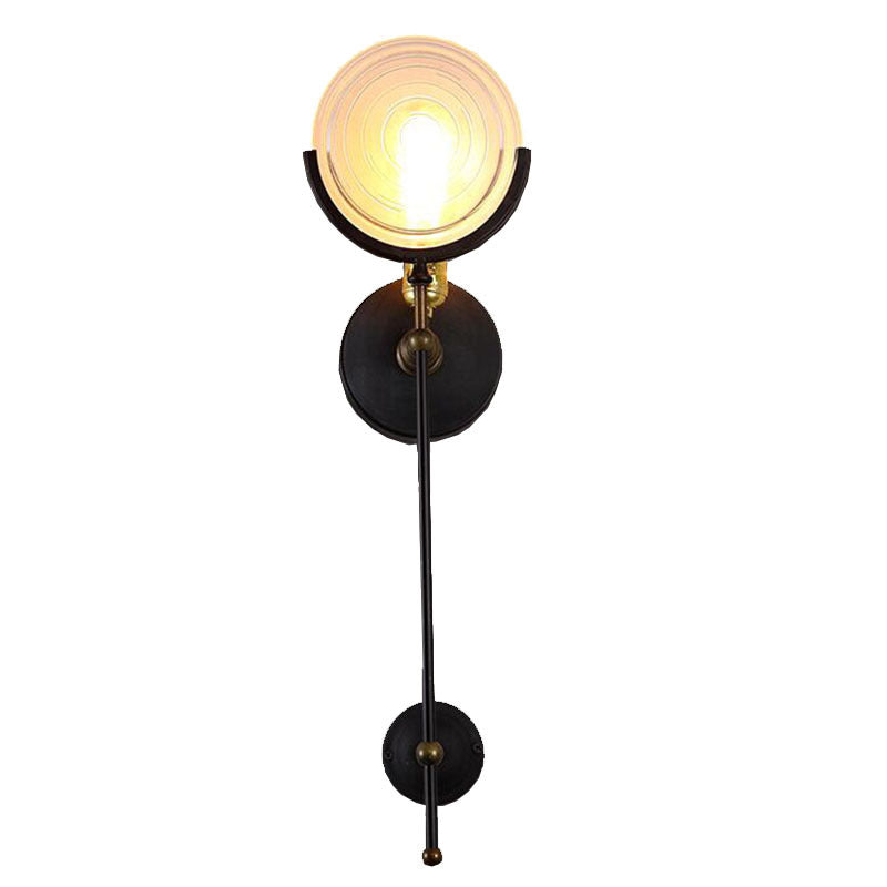 Iron Glass Round Disc Wall Lamp