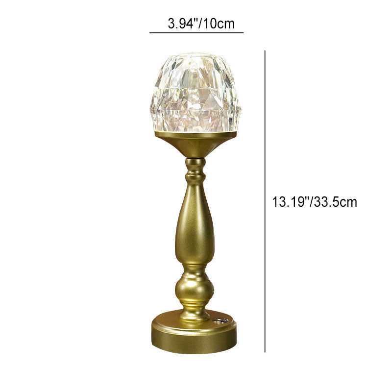 Gem Column Plastic Metal Table Lamp
