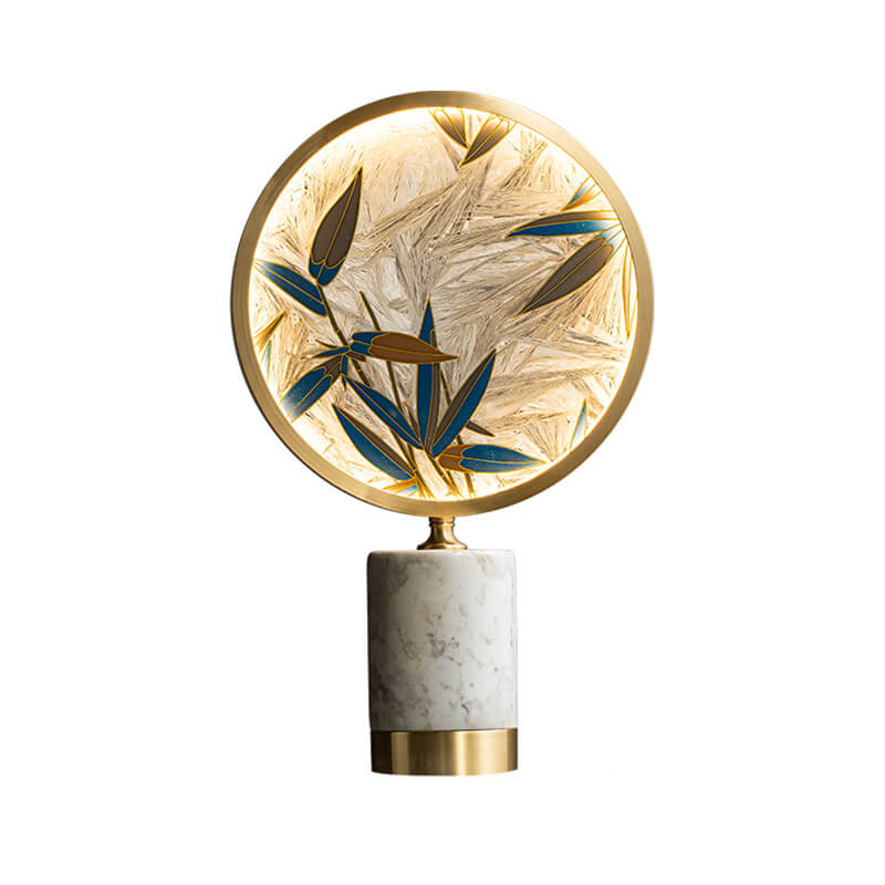 Hand Painted Enamel Round Table Lamp