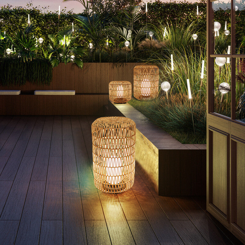 Rattan Column Lawn Outdoor Light