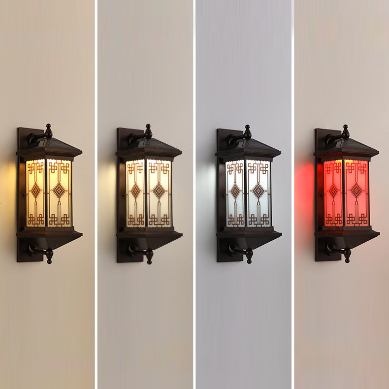 Aluminum Square Knot Pattern Outdoor Light