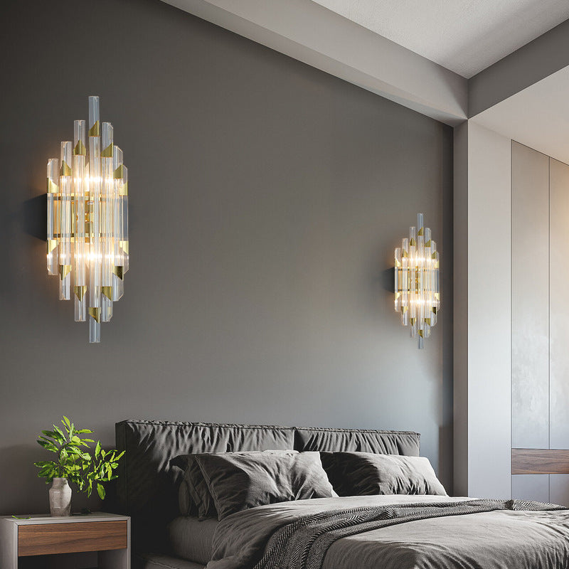 Stripe Hardware Crystal 2/4 2-Light Wall Lamp