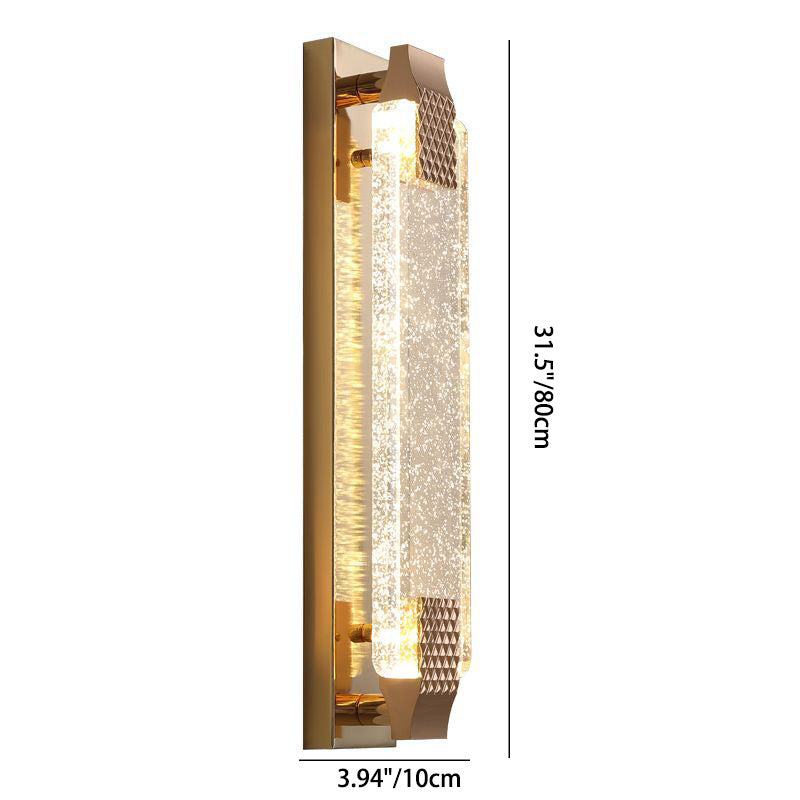 Rectangular Glass Stainless Steel Wall Lamp