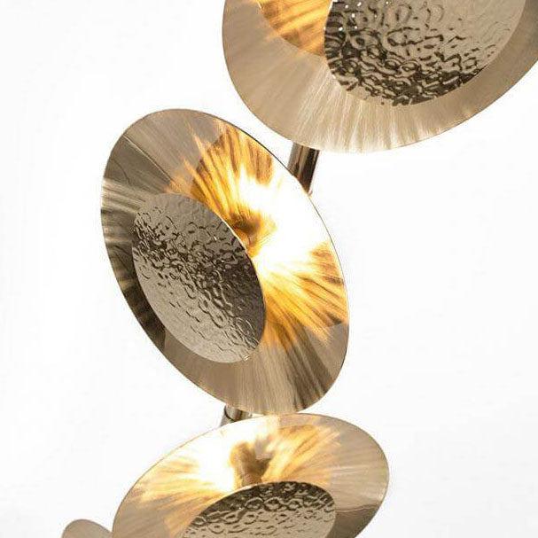 Gold Circles Disc Long Floor Lamp