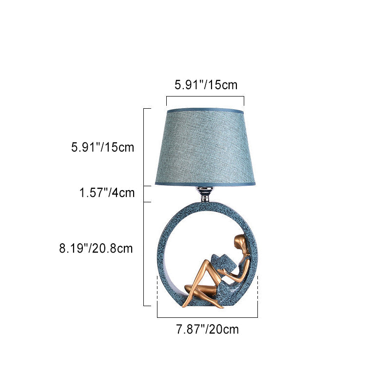 Round Girl Boy Resin Table Lamp