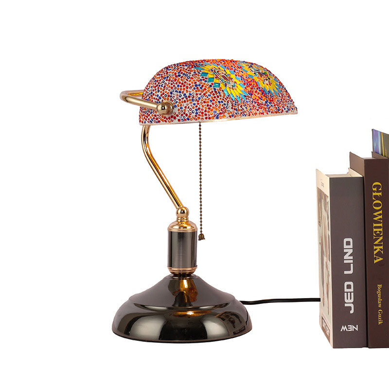 Iron Glass Rectangular Mosaic Table Lamp