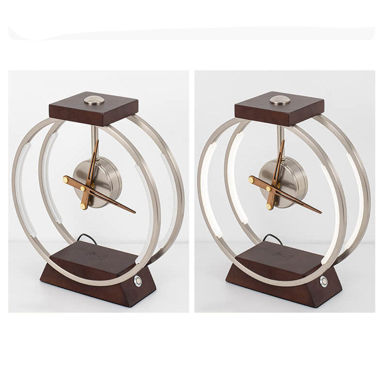 Clock Design Wireless Charging Table Lamp