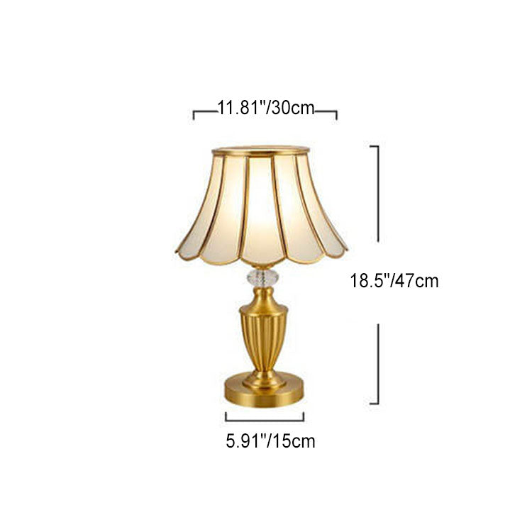 Brass Water Pattern Glass Table Lamp