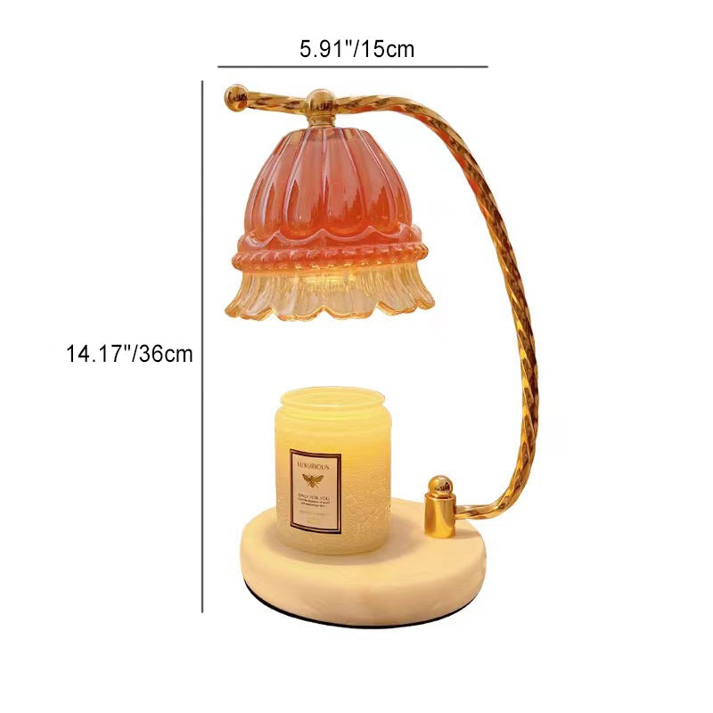 Floral Metal Glass Aroma Table Lamp