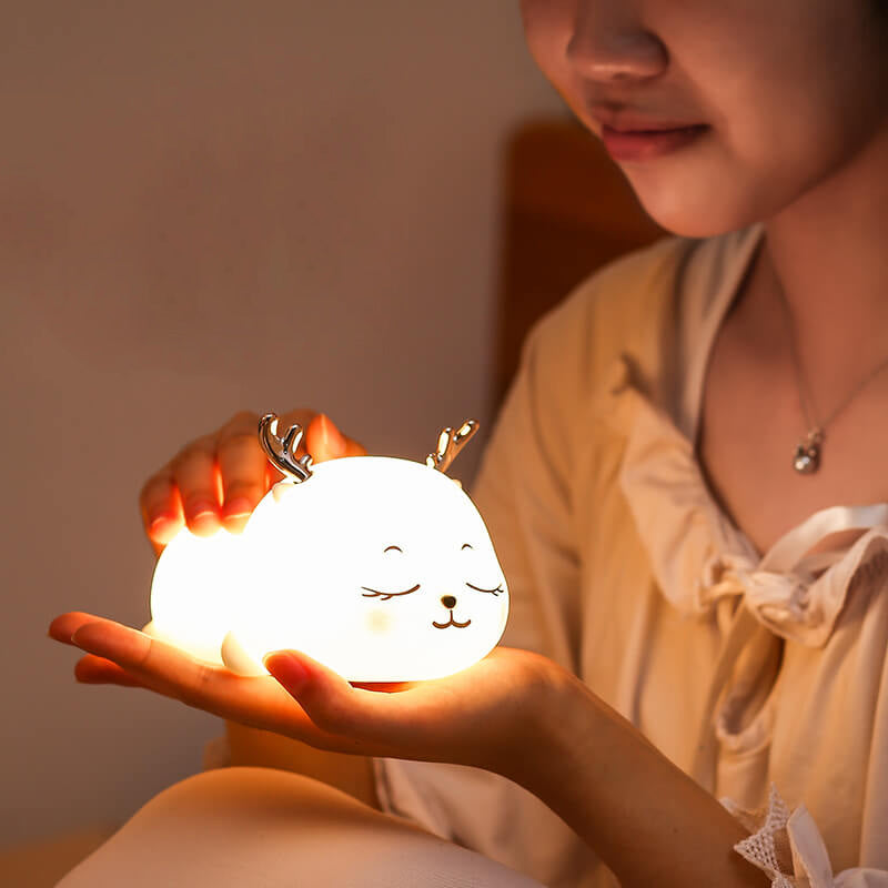 Cartoon Silicone Cute Deer Table Lamp